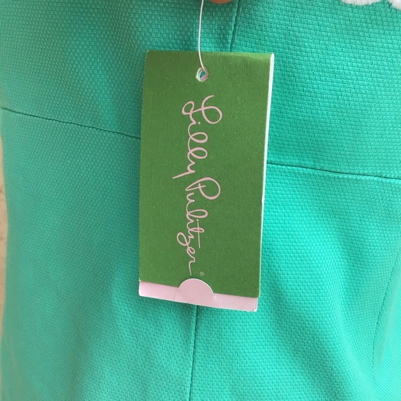 Lilly Pulitzer Bowen Aqua Comb Get It Embroidered Strapless Dress NWT - Picture 12 of 13